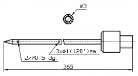 Иглы для инъекторов Guenther одинарные 3 мм х 365 мм с резьбой