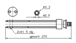 Иглы для инъекторов InjectStar двойные 4 и 3 мм х 270 мм с разборным штуцером