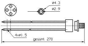 Иглы для инъекторов InjectStar четверные 4 и 3 мм х 270 мм с разборным штуцером