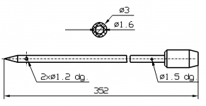 Иглы для инъекторов Schroeder одинарные 3 мм х 352 мм коническое острие
