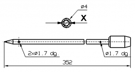 Иглы для инъекторов Schroeder одинарные 4 мм х 352 мм два отверстия 1.7 мм