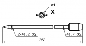Иглы для инъекторов Schroeder одинарные 4 мм х 352 мм два отверстия 1.2 мм