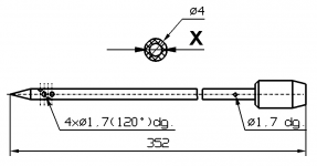 Иглы для инъекторов Schroeder одинарные 4 мм х 352 мм четыре отверстия 1.7 мм