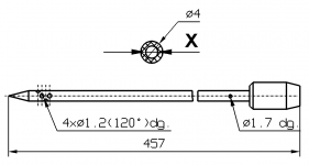 Иглы для инъекторов Schroeder одинарные 4 мм х 457 мм четыре отверстия 1.2 мм